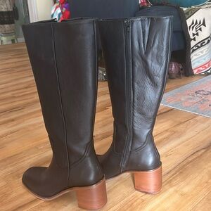 Portland Leather Black Leather Boots, size 9.5 excellent condition